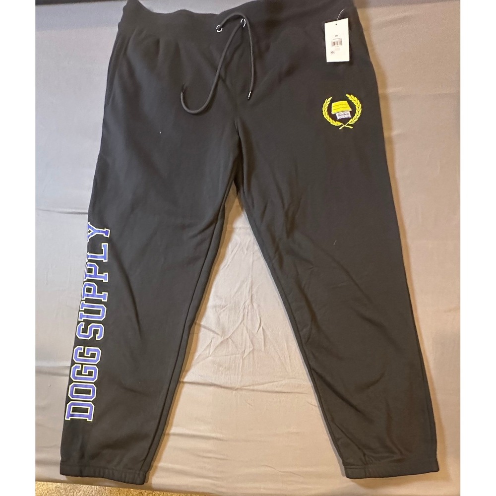 Dogg Supply by Snoop Dogg Mens Black Varsity Joggers Sweatpants 3XL‎ NWT